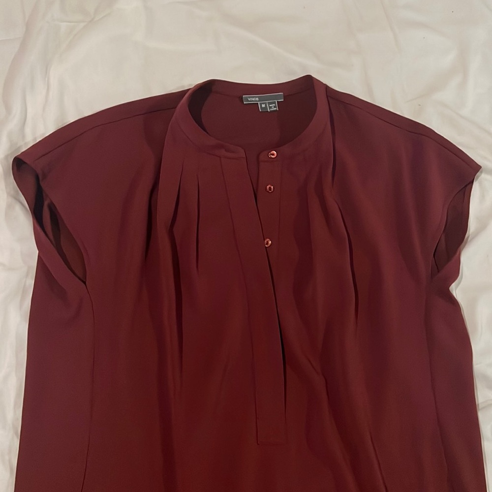 VINCE super cute burgundy maroon tunic dress size medium - Picture 2 of 8